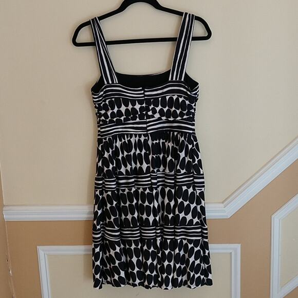 Nine West Black/Ivory Striped & Ovals Dress - Picture 2 of 8